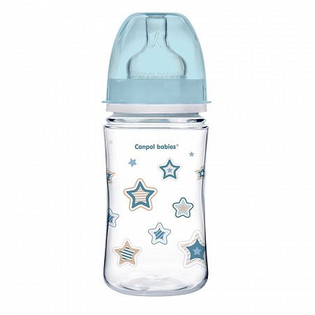 Антиколиковая бутылочка для кормления Canpol babies Easystart NEWBORN BABY с широким горлышком 240 мл., 3 мес.+ (35/217_blu) blue
