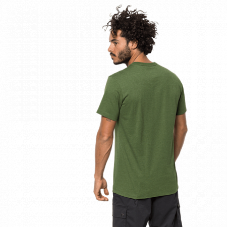 На картинке изображен Футболка мужская Jack Wolfskin Motosu Lake T M deep forest Футболка мужская Jack Wolfskin Motosu Lake T M deep forest