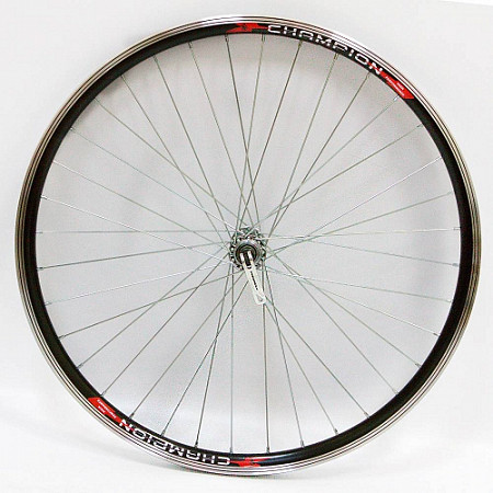 Переднее колесо 26" обод двойной black, втулка, эксцентрик, silver ZVK00008