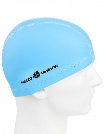 Шапочка для бассейна (плавания) взрослая Mad Wave PUT Coated голубая
