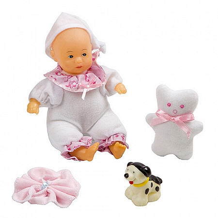 На картинке изображен Кукла Пупсик с собачкой-пищалкой 211-071V Кукла Пупсик с собачкой-пищалкой 211-071V