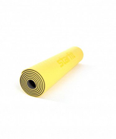 Коврик для йоги и фитнеса Starfit Core FM-201 TPE yellow/gray (173х61х0,7)