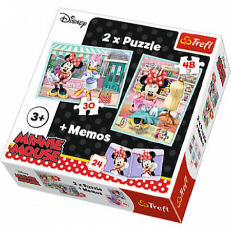 Пазлы 2в1 + игра Дисней Минни и ее хобби 90605