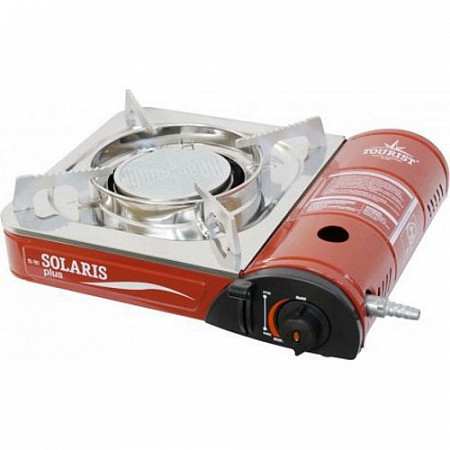 Газовая портативная плита с переходником Solaris Plus GAZ-PL-TS701