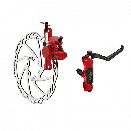 Тормоз дисковый гидравлический задний Tektro auriga pro ротор 203мм гидролиния 1450мм black/red ZTB11337