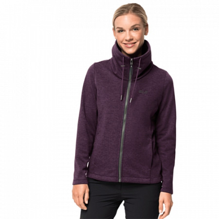 На картинке изображен Джемпер женский Jack Wolfskin Sky Thermic Jacket Women aubergine Джемпер женский Jack Wolfskin Sky Thermic Jacket Women aubergine