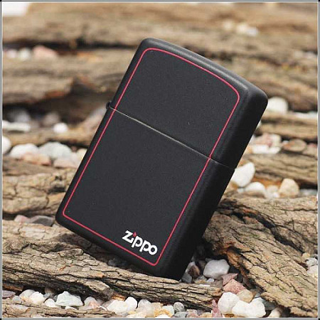 Зажигалка Zippo Black Matte with border 218ZB