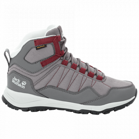 Ботинки женские Jack Wolfskin Maze Texapore Mid W tarmac grey / burgundy