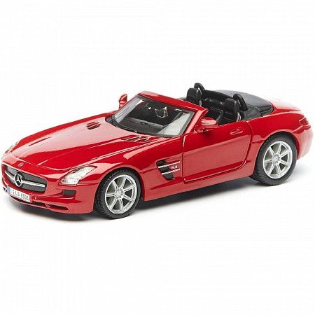 На картинке изображен Коллекционная машина Bburago 1:32 Mercedes-Benz SLS AMG Cabrio (18-43035) Red Коллекционная машина Bburago 1:32 Mercedes-Benz SLS AMG Cabrio (18-43035) Red