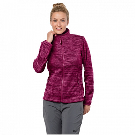 На картинке изображен Джемпер женский Jack Wolfskin Aquila Track Jacket Women amethyst Джемпер женский Jack Wolfskin Aquila Track Jacket Women amethyst