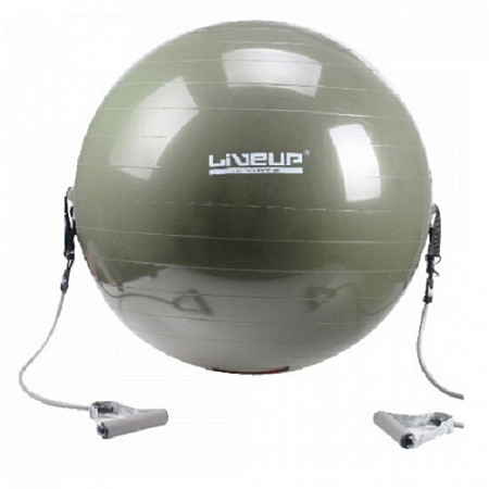 Мяч гимнастический, для фитнеса (фитбол) с эспандером Liveup LS3227
