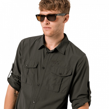 Рубашка мужская Jack Wolfskin Atacama Roll-Up Shirt dark moss