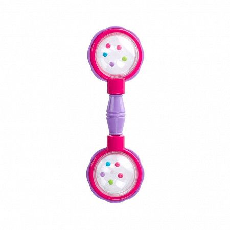 На картинке изображен Погремушка Canpol babies BARBELL 0м+ (2/606) pink Погремушка Canpol babies BARBELL 0м+ (2/606) pink
