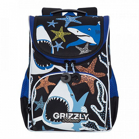 Рюкзак школьный GRIZZLY RAm-085-2 /1 black/blue