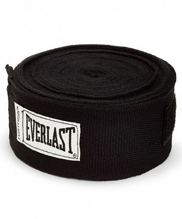 На картинке изображен Бинт боксерский Everlast 2,5 м 4463BKBlack Бинт боксерский Everlast 2,5 м 4463BKBlack