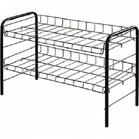 Этажерка для обуви Nika (2 полки, 4 уровня в прихожую) черная ЭТ3