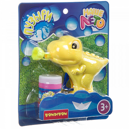 Пистолет с мыльными пузырями Bondibon Наше Лето Динозаврик ВВ4376