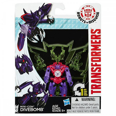 На картинке изображен Трансформер Transformers Robots in Disguise Mini-Con Divebomb (B0763) Трансформер Transformers Robots in Disguise Mini-Con Divebomb (B0763)