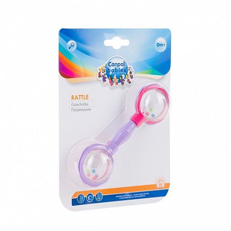 На картинке изображен Погремушка Canpol babies BARBELL 0м+ (2/606) pink Погремушка Canpol babies BARBELL 0м+ (2/606) pink