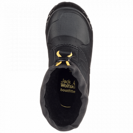 На картинке изображен Сапоги детские Jack Wolfskin Iceland High K black / burly yellow XT Сапоги детские Jack Wolfskin Iceland High K black / burly yellow XT