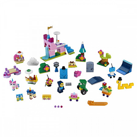 На картинке изображен Конструктор LEGO Unikitty Коробка для творческого конструирования Королевство 41455 Конструктор LEGO Unikitty Коробка для творческого конструирования Королевство 41455