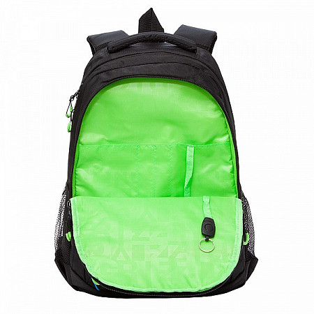 Рюкзак школьный GRIZZLY RU-136-2 /1 black/light green