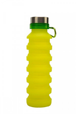 Бутылка для воды Bradex силиконовая складная с крышкой и карабином TK 0271