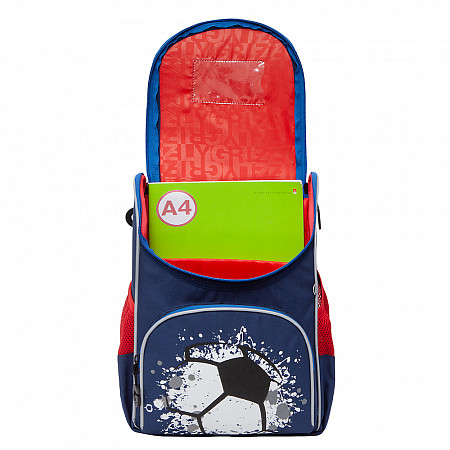 Рюкзак школьный с мешком GRIZZLY RAm-185-1 / blue/red