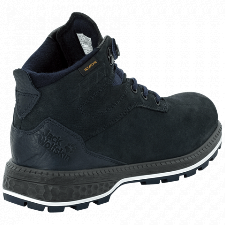 На картинке изображен Ботинки женские Jack Wolfskin Jack Ride Texapore Mid W dark blue / black Ботинки женские Jack Wolfskin Jack Ride Texapore Mid W dark blue / black
