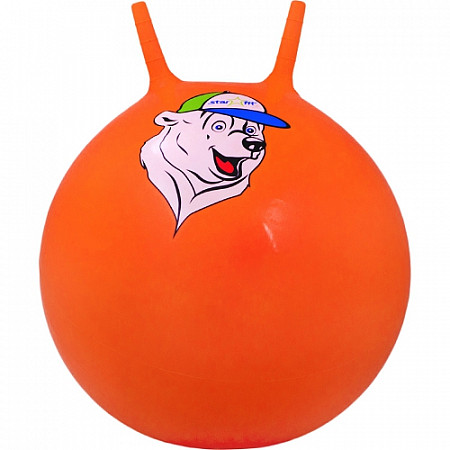 Мяч-попрыгун, для фитнеса (фитбол) Starfit Медвеженок с рожками GB-403 65 см orange