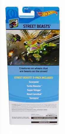 Набор машинок Hot Wheels Street Beasts 5 шт. (1806 FYL10)