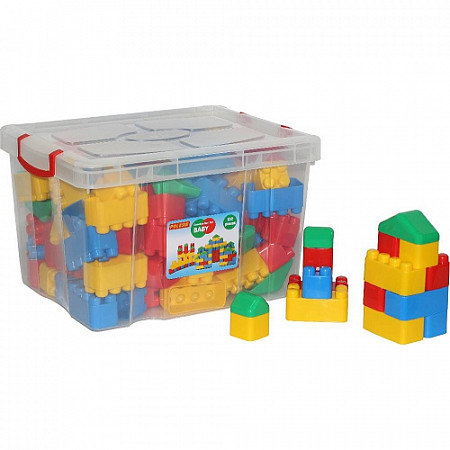 Конструктор Полесье Беби 132 элемента в контейнере 53633
