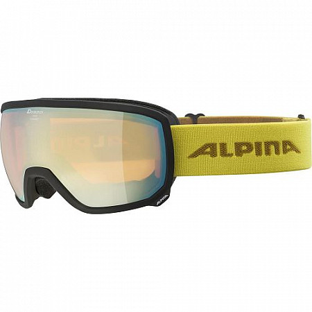 Очки горнолыжные Alpina L50 Black/Curry HM Gold sph. S2