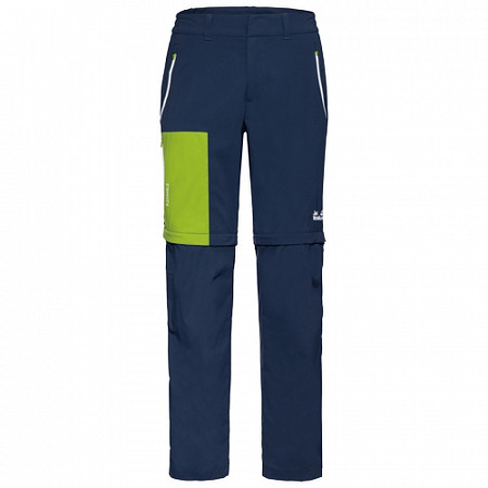 На картинке изображен Брюки с молнией мужские Jack Wolfskin Overland Zip Away M dark indigo Брюки с молнией мужские Jack Wolfskin Overland Zip Away M dark indigo