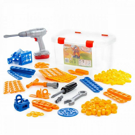 Набор конструктора Полесье Изобретатель Мельница №2 и шуруповёрт 196 шт 58126