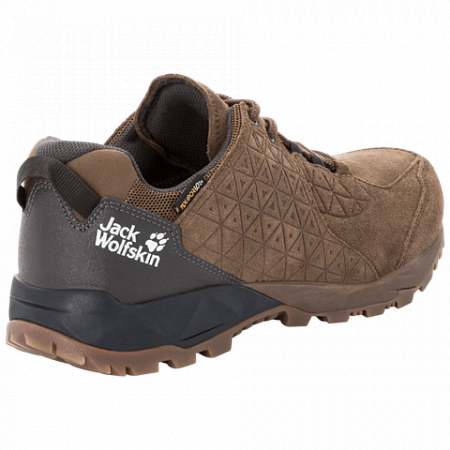 На картинке изображен Полуботинки мужские Jack Wolfskin Cascade Hike Lt Texapore Low M dark wood / phantom Полуботинки мужские Jack Wolfskin Cascade Hike Lt Texapore Low M dark wood / phantom