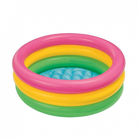 На картинке изображен Бассейн Intex Sunset Glow Baby Three Ring 57402 Бассейн Intex Sunset Glow Baby Three Ring 57402