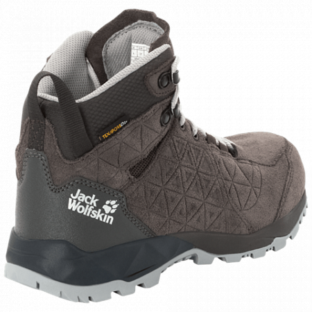 На картинке изображен Ботинки женские Jack Wolfskin Cascade Hike Lt Texapore Mid W dark steel / phantom Ботинки женские Jack Wolfskin Cascade Hike Lt Texapore Mid W dark steel / phantom