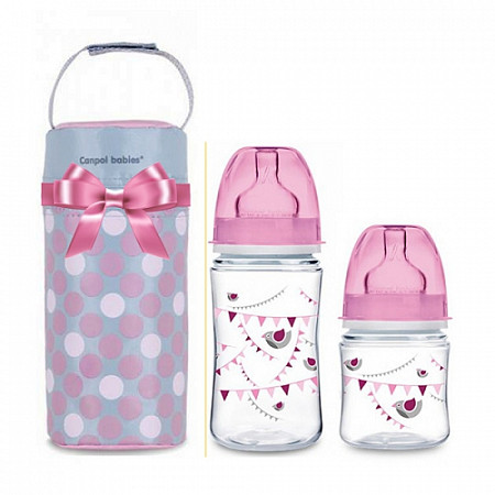 На картинке изображен Набор Canpol babies 2 Бутылочки + Термосумка 35/69 Pink Набор Canpol babies 2 Бутылочки + Термосумка 35/69 Pink