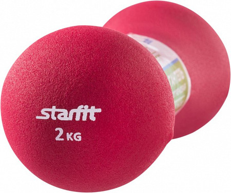 Гантель неопреновая Starfit DB-202 2 кг ruby