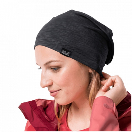 На картинке изображен Шапка мужская Jack Wolfskin Travel Beanie black 1905601-6000559 Шапка мужская Jack Wolfskin Travel Beanie black 1905601-6000559