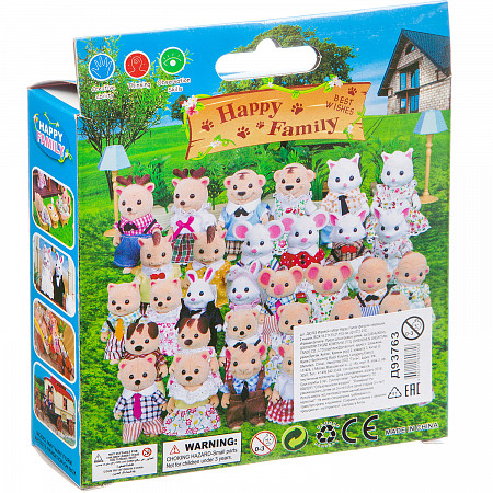 Игровой набор Happy Family 012-01C фигурки зверюшек, 2 мышки