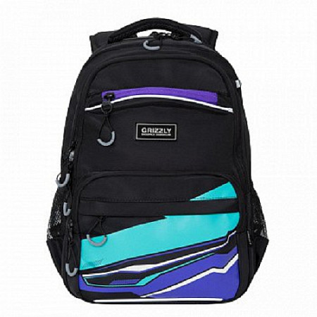 Рюкзак школьный GRIZZLY RB-054-2 /1 black/purple