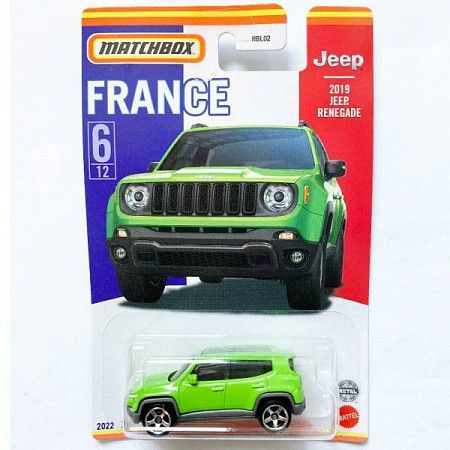 Машинка Matchbox France Jeep Renegade 2019 6/12 (HBL02 HFH73) коллекция 2022