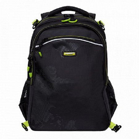 Рюкзак школьный GRIZZLY RB-056-1 /1 black/light green