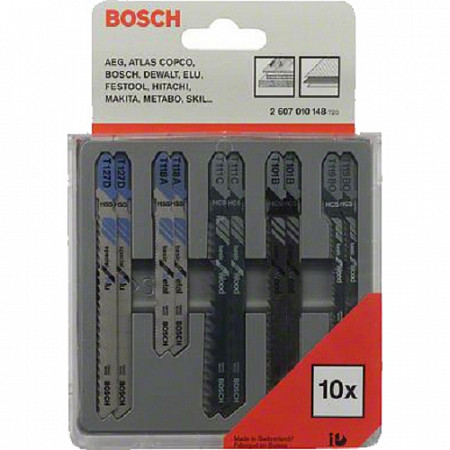 Набор лобзиковых пилок Bosch 2607010148