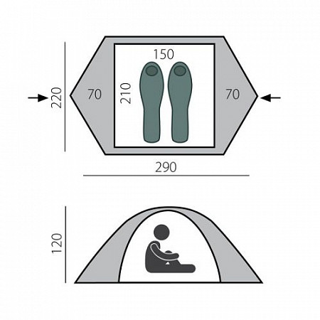 Палатка туристическая BTrace Solid 2+ (T0494)