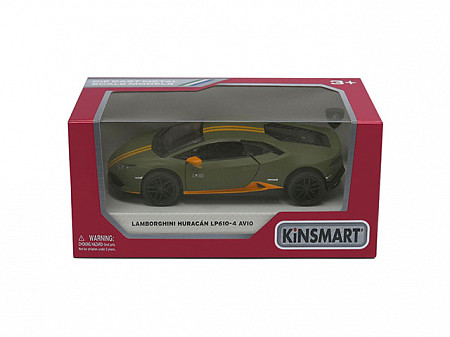 На картинке изображен Модель автомобиля Kinsmart Lamborghini Huracan LP610-4 Aviomatte KT5401W Модель автомобиля Kinsmart Lamborghini Huracan LP610-4 Aviomatte KT5401W