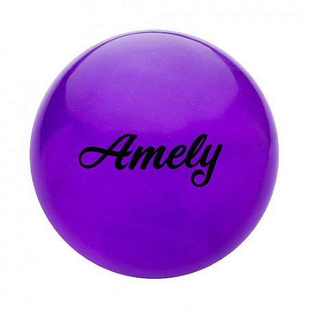 Мяч для художественной гимнастики Amely с блестками AGB-102 19 см purple