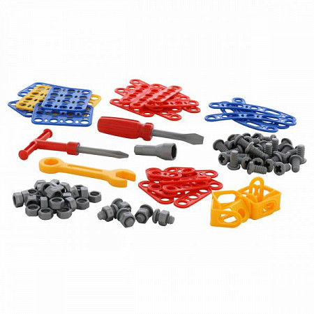 Конструктор Полесье Изобретатель Качели №2 121 элемент в пакете 55101